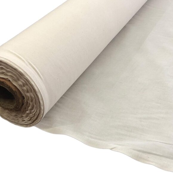AK Trading 60" Wide Natural Muslin, 100% Cotton Fabric, Unbleached-5 Yards - Picture 1 of 6